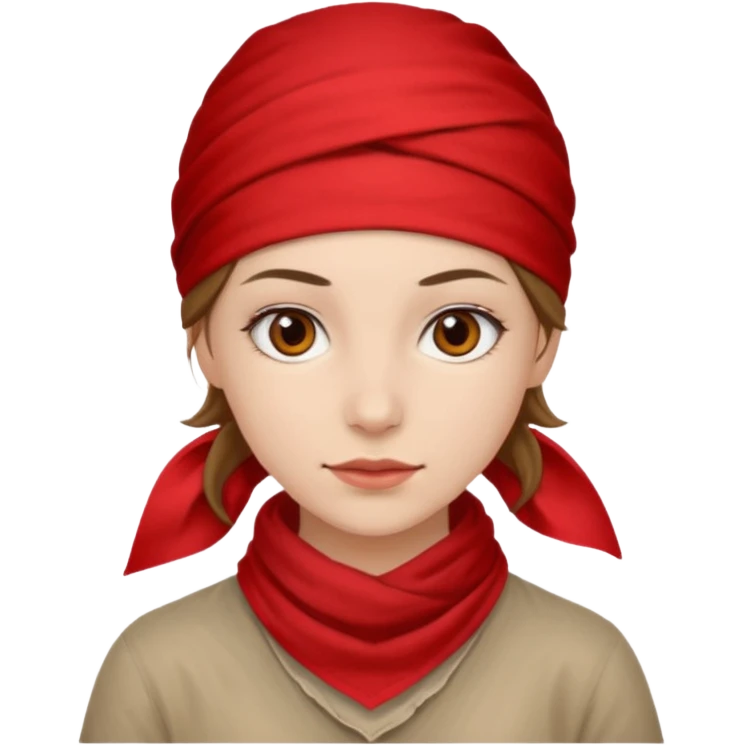 woman with wearing red bandana emoji