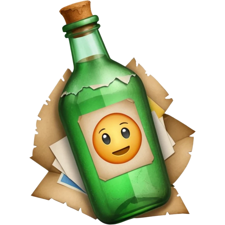 Message letter paper in green Bottle emoji