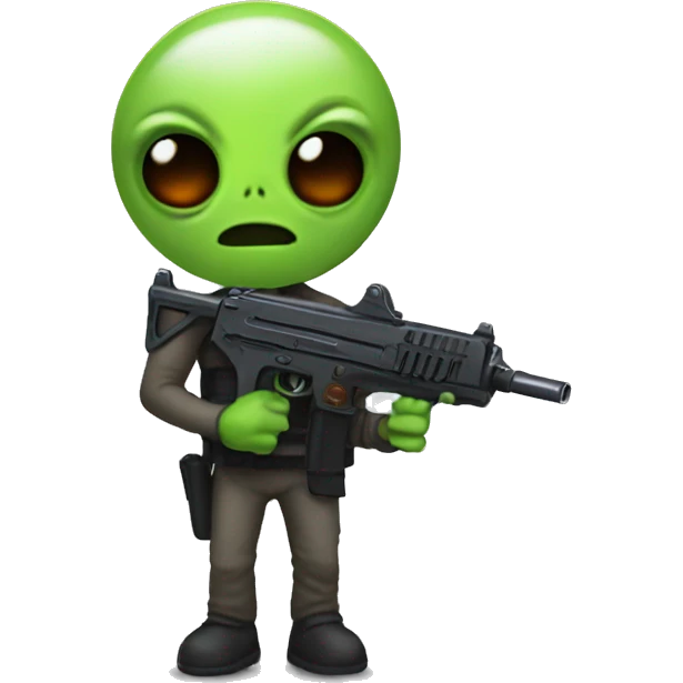 Alien with glock emoji