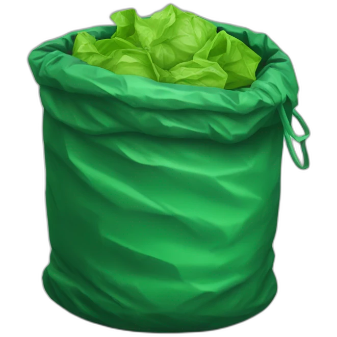 green garbage bag emoji