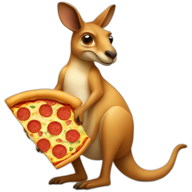 kangaroo with pizza emoji