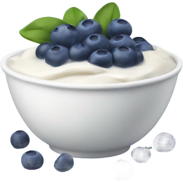yoghurt bowl with blueberries emoji