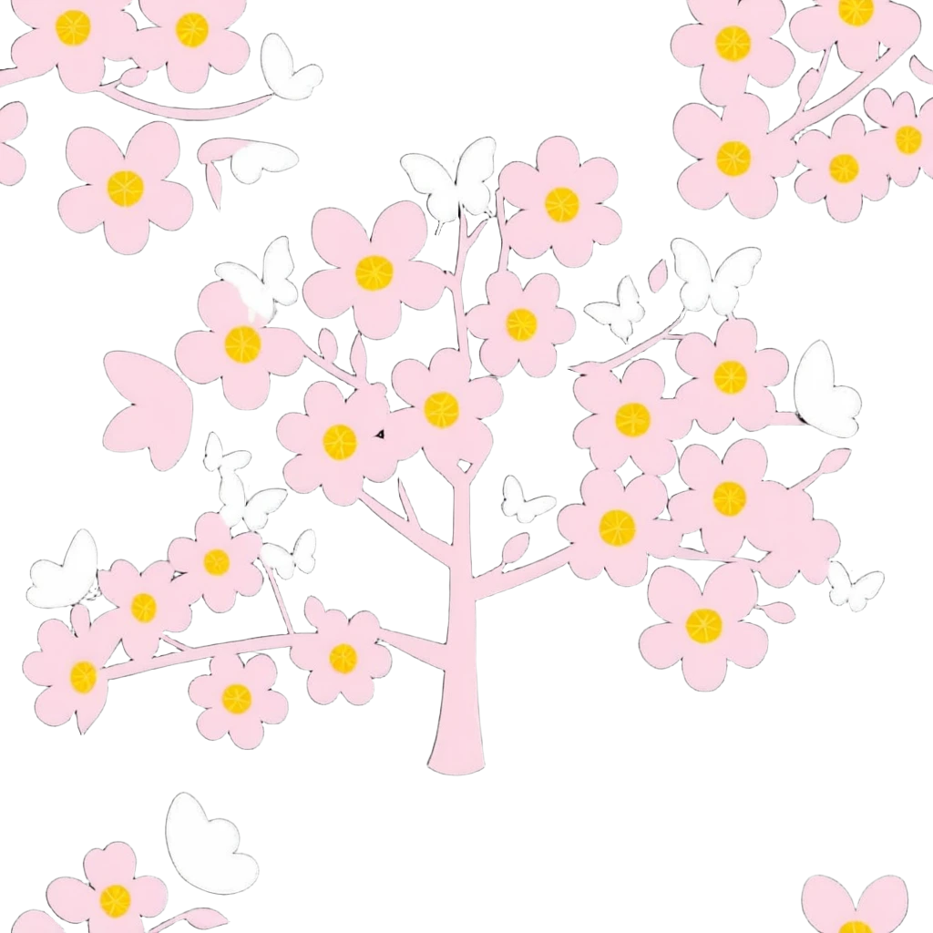blooming tree with butterflies emoji