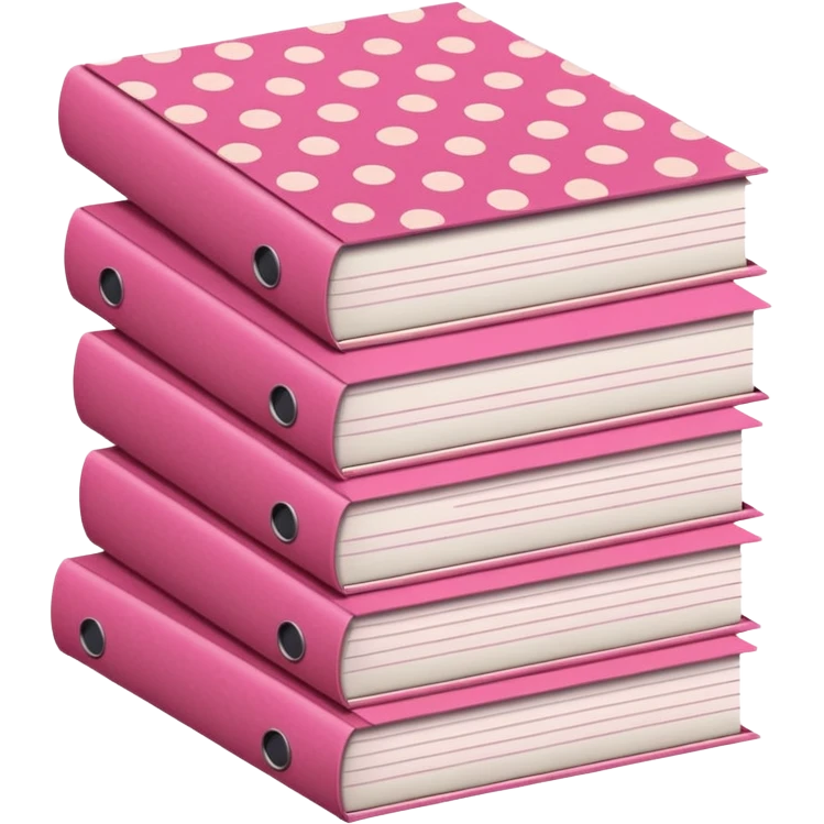 pink and brown polka dot files pile emoji