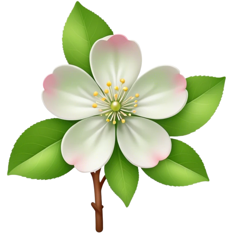 single Apple blossom, straight stem emoji