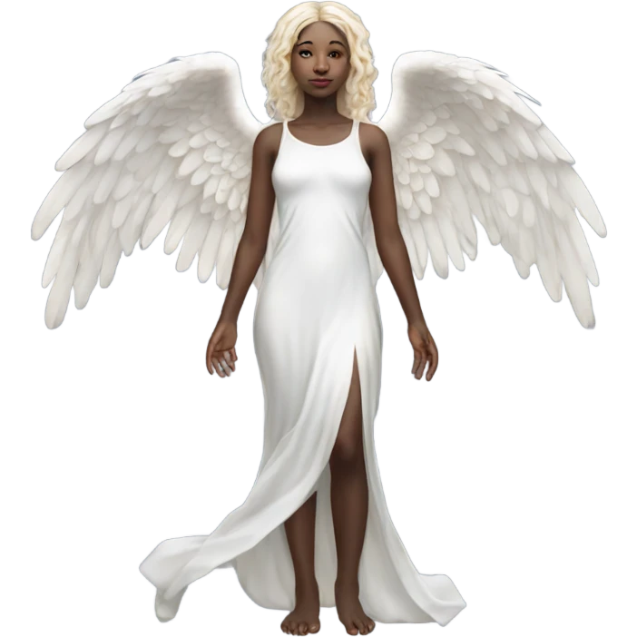 Hyper Realistic pale angel full body with halo emoji