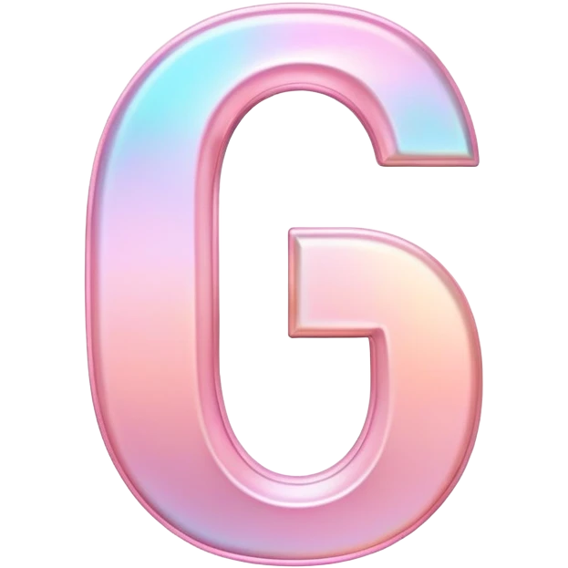 Iridescent pastel pink Font setting icon with letter G emoji