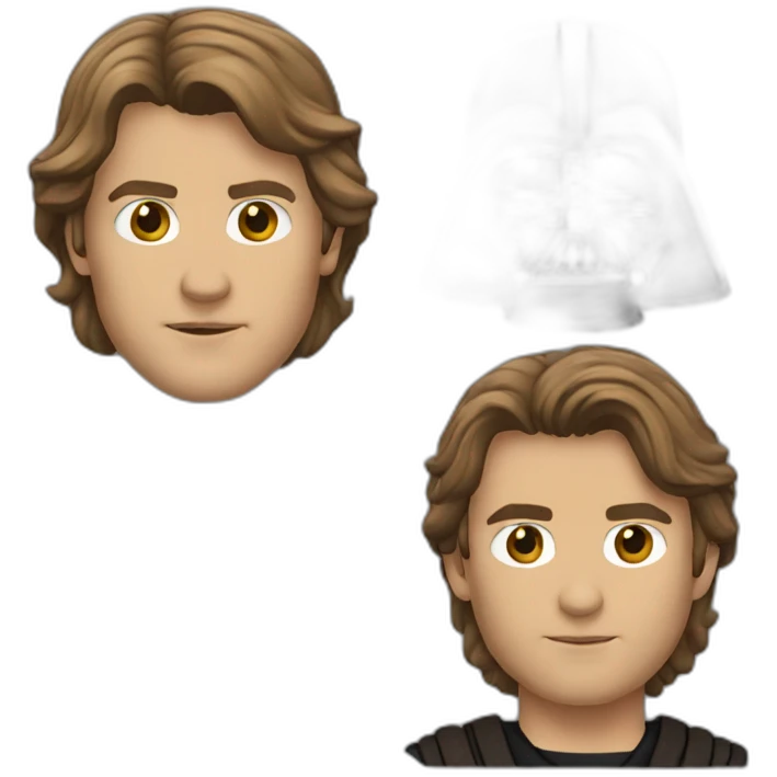 Half Anakin skywalker, halfdarth vader emoji