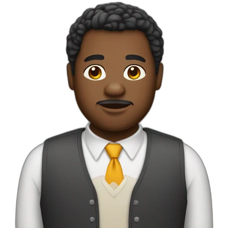 Fat African american man emoji