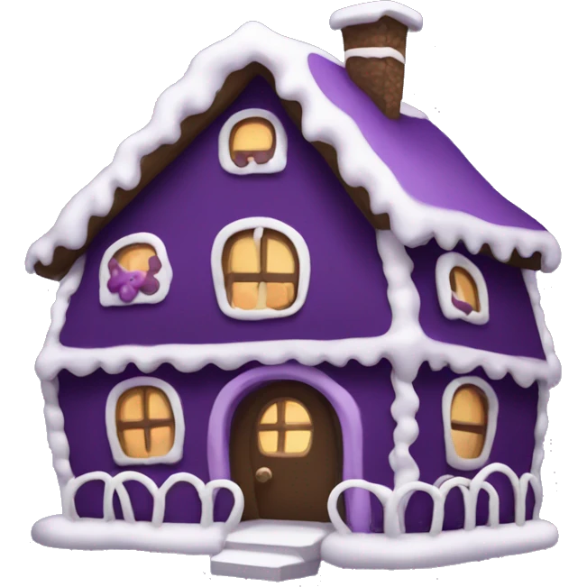 Cosy dark purple gingerbread house  emoji
