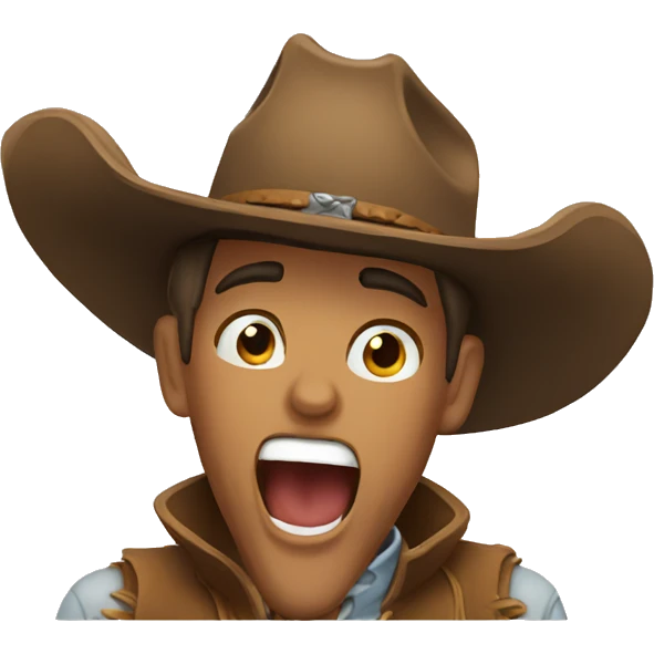 Cowboy yawn emoji