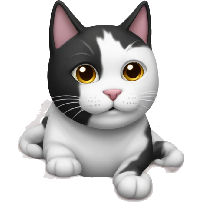 Black and white cat in pajamas emoji
