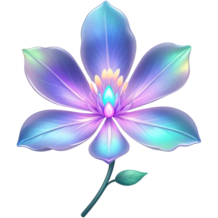 Dark Pastel iridescent transparent bio-luminescent flower emoji