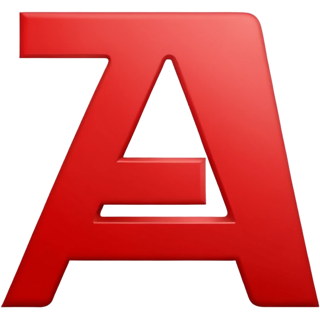 White text letter A in red square emoji