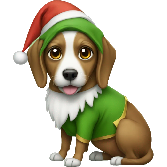 Dog in an elf costume emoji