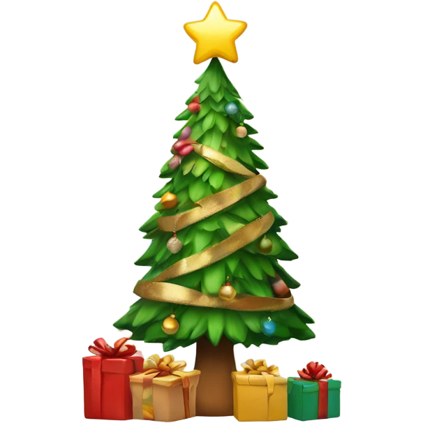 Christmas tree with Christmas presents around the base emoji
