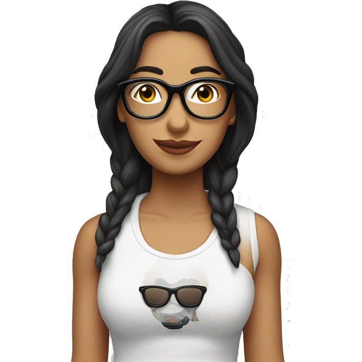Cristina con gafas y camiseta de paris emoji