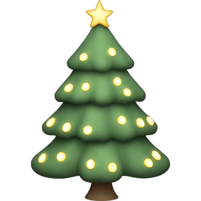 Sage green christmas tree with lights no decorations emoji