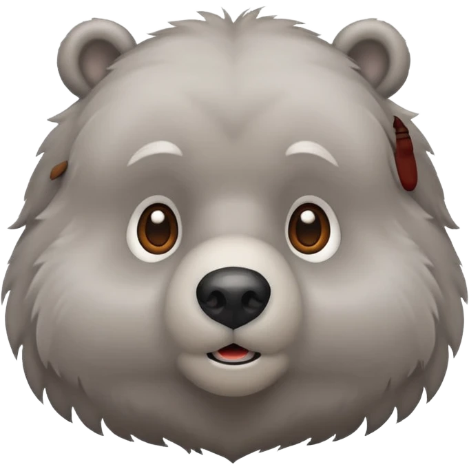 cute bear, light gray color, curious expression, small snout emoji