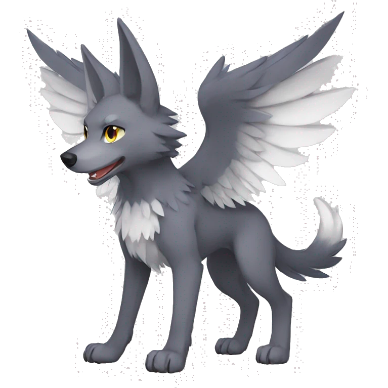Winged Wolf-Pokémon full body emoji