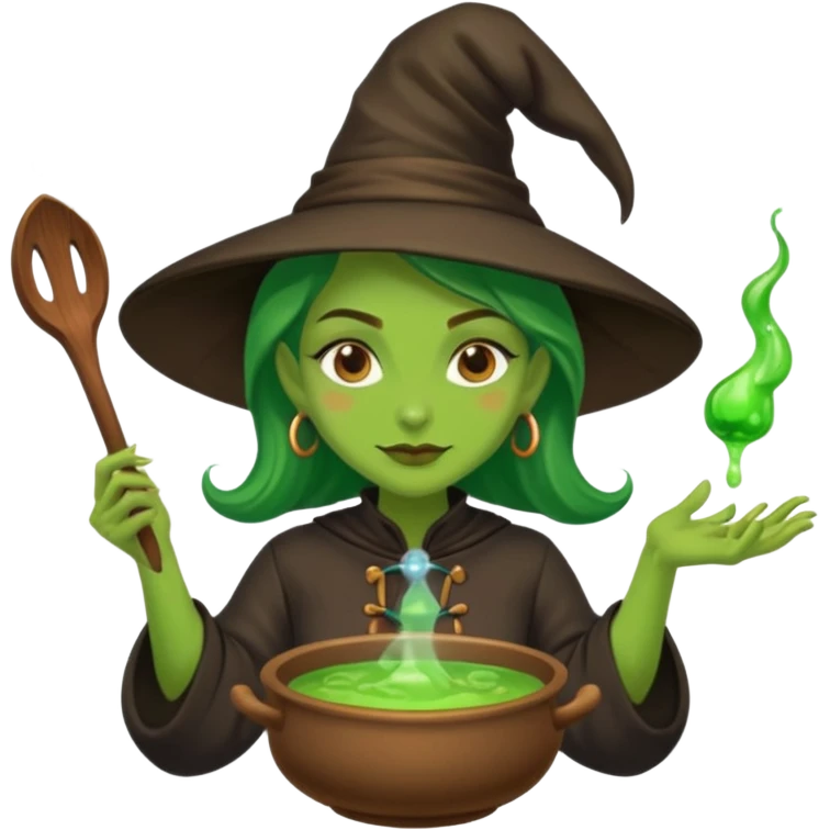 green witch cooking potion emoji