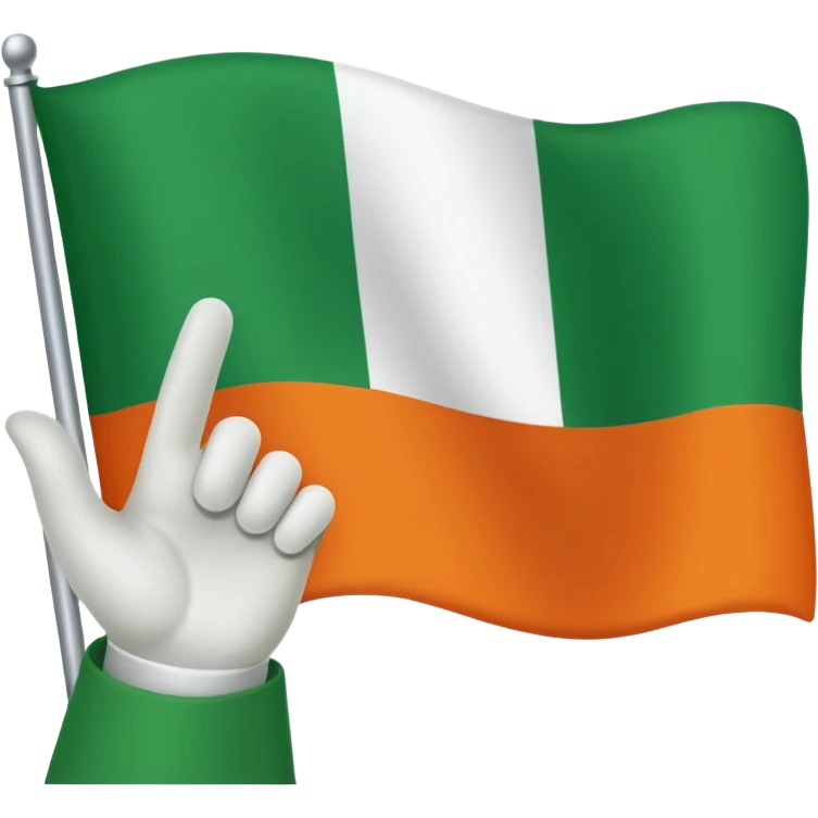 Irish flag with hands waving emoji