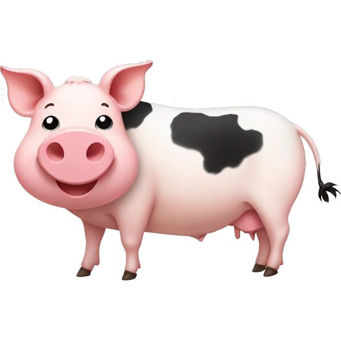 pig and cow as best friends  emoji