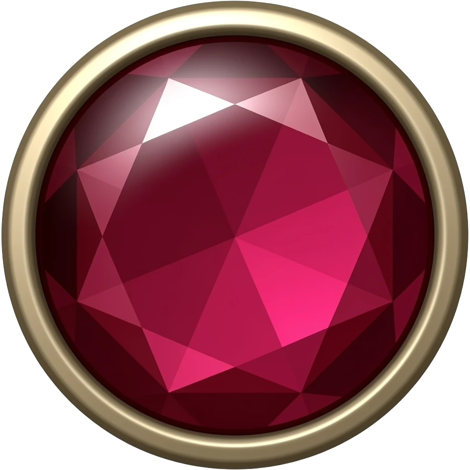 Dark red ruby brooch emoji