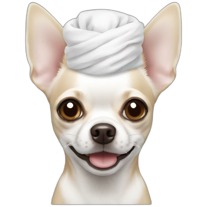 chihuahua with a white turban emoji