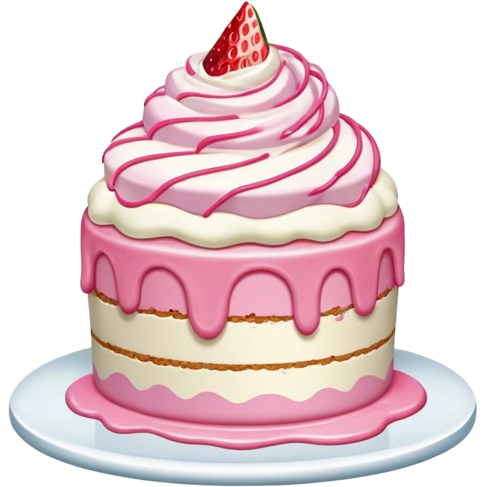 Melting pink SPAM MEAT Ice cream cake emoji