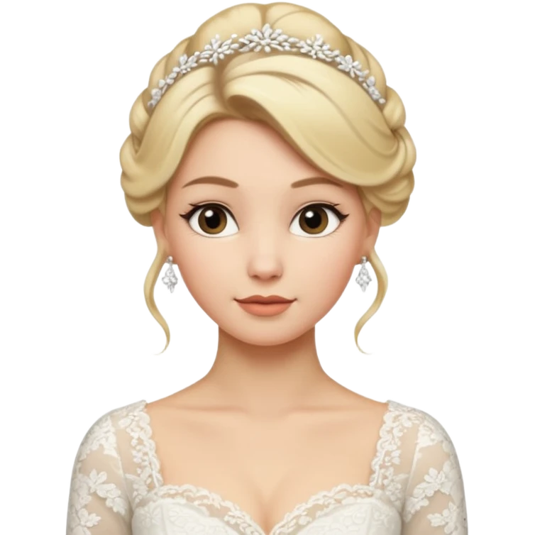 Chica blanca,pelorubi, pelo recogido, vestida novia invierno emoji