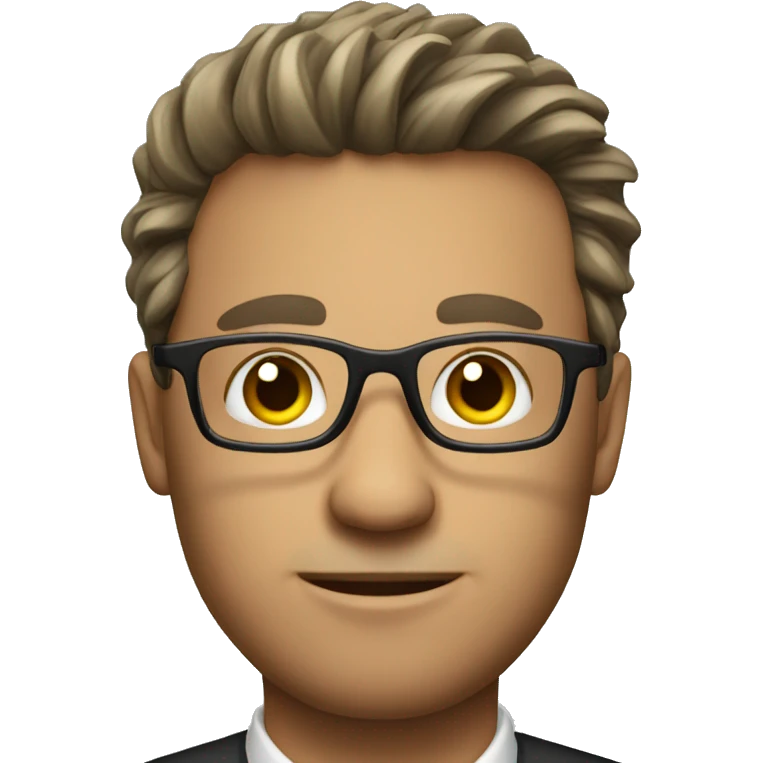a business man with cool hair and eyeglasses emoji