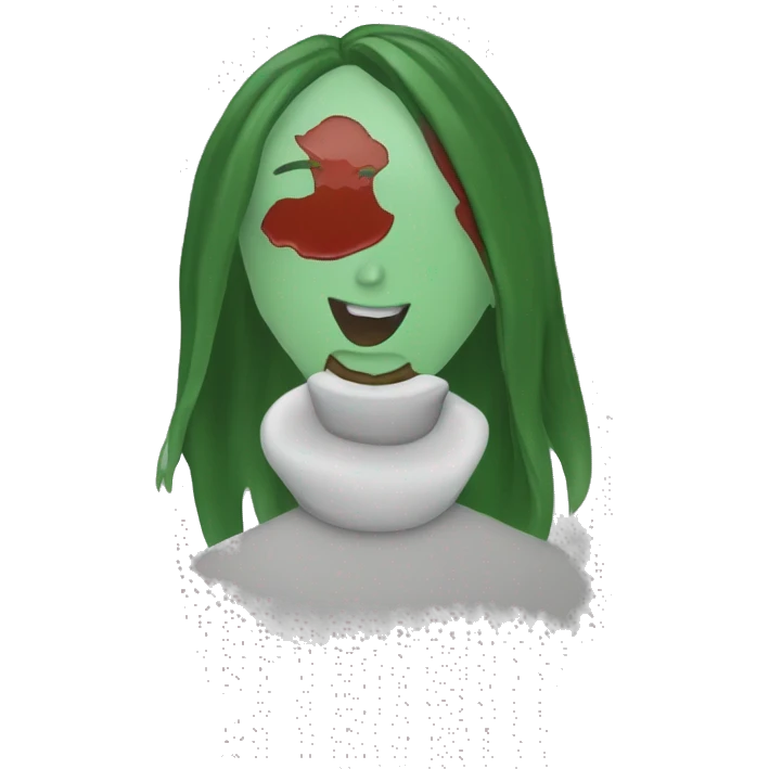 девушка с зелеными глазами и красными длинными волосами  emoji