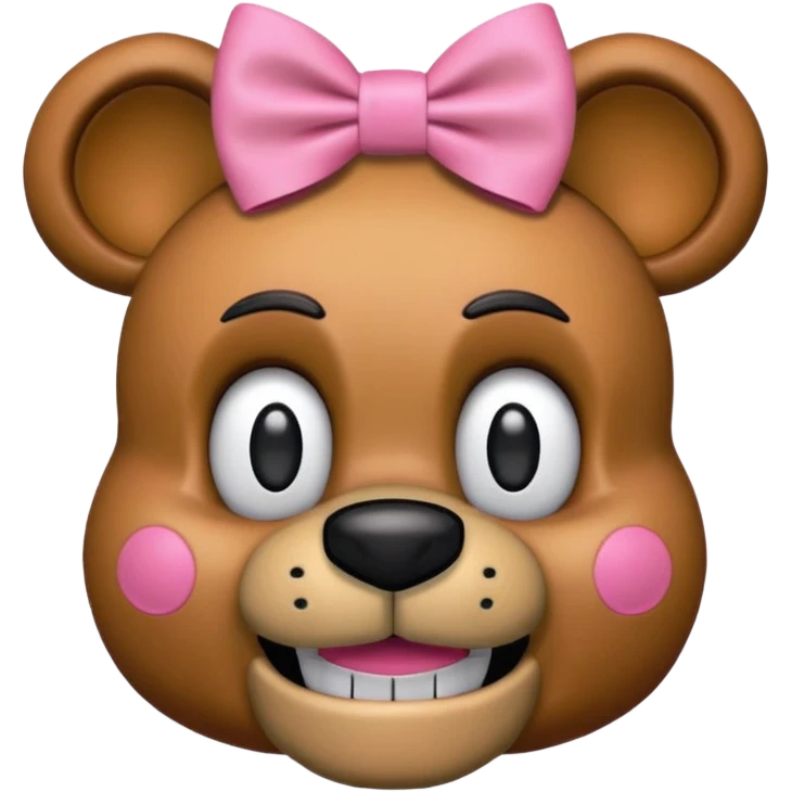 Freddy fazbear with pink bow on top of his head emoji
