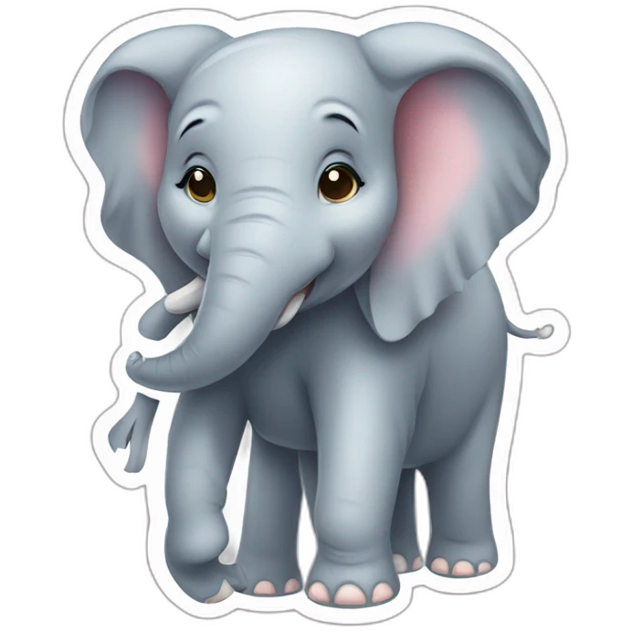 elephant sticker illustration  emoji