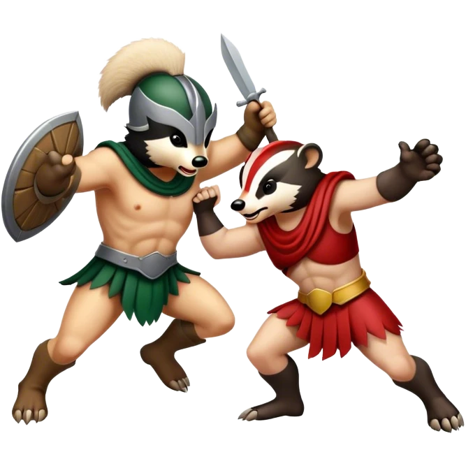 badger attacking a spartan emoji