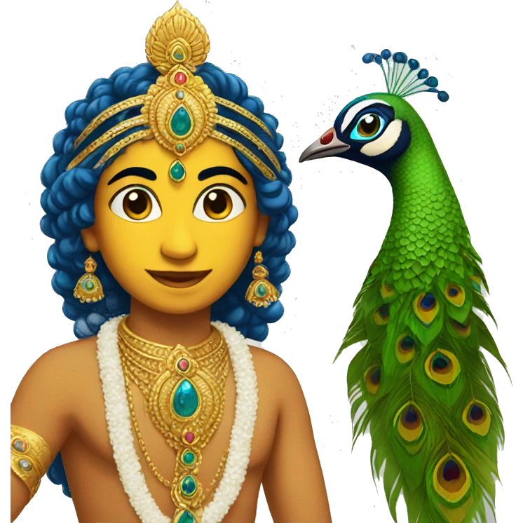 Krishna with peacock feather  emoji