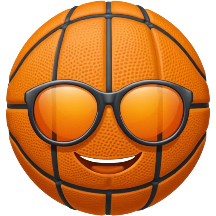 Ballon de basket avec lunettes de soleil  emoji