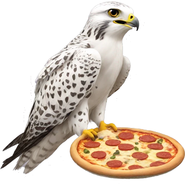 Gyrfalcon eating pizza emoji