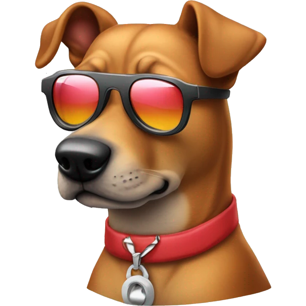 Perro salchicha con gafas modo gangsta emoji
