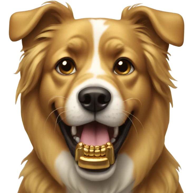 Dog with gold teeth emoji