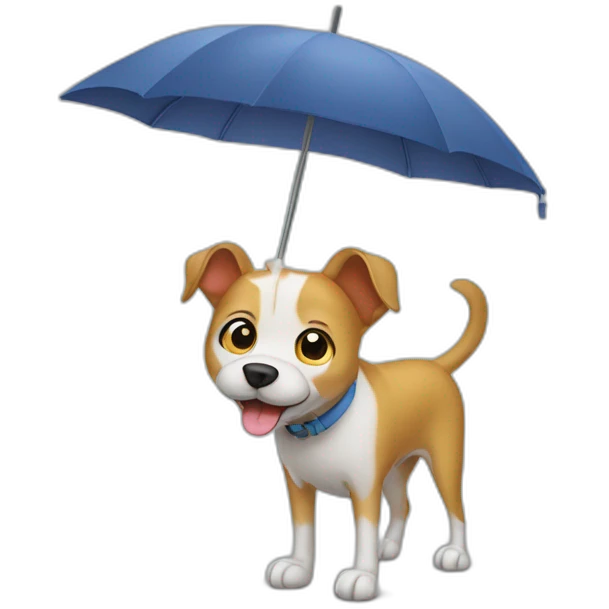 stray dog under umbrella emoji