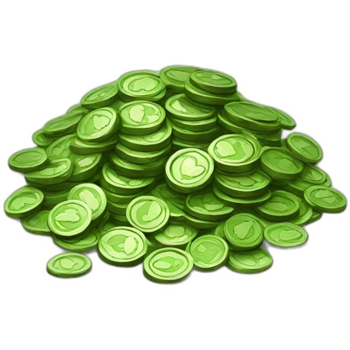 A pile of green coins emoji
