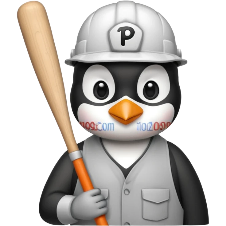 Penguin Construction Worker baseball bat emoji