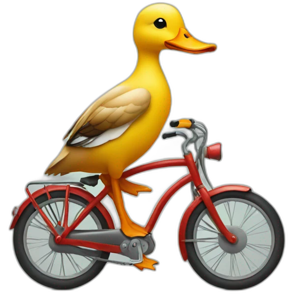 a duck sitting on a bike emoji