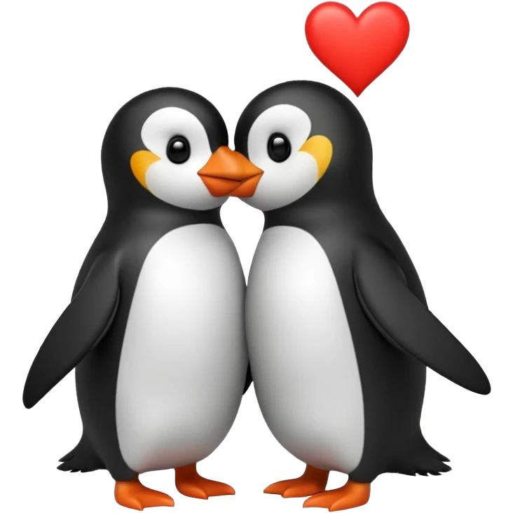 A pingouin sending a kiss with a red heart  emoji