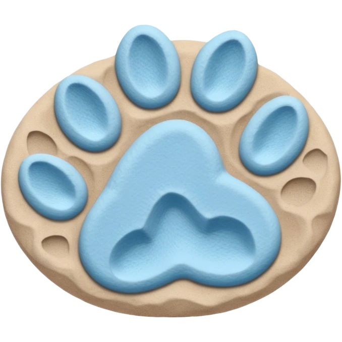 a pastel blue pawprint emoji
