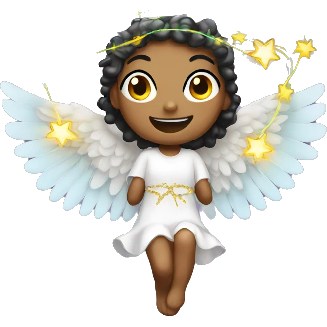 new year angel with electric garland emoji