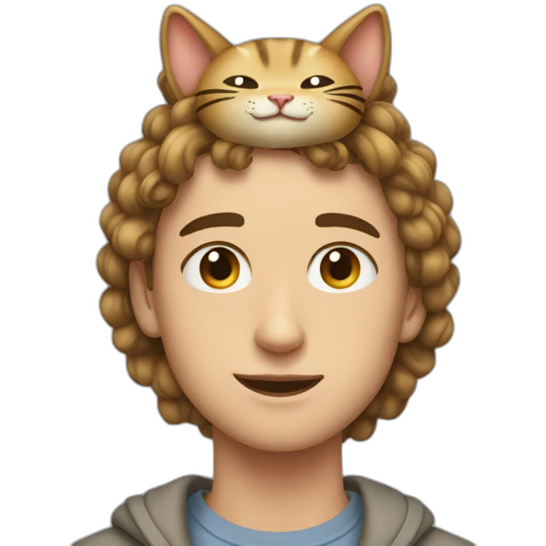 teen with a cat in his head emoji