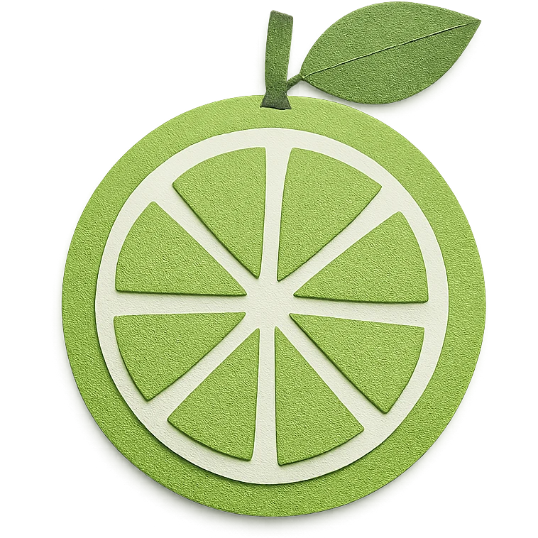 paper craft style green grapefruit emoji